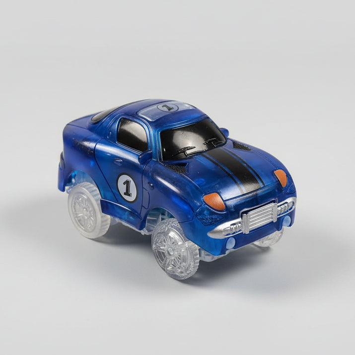 Blå racerbil flexi-trax