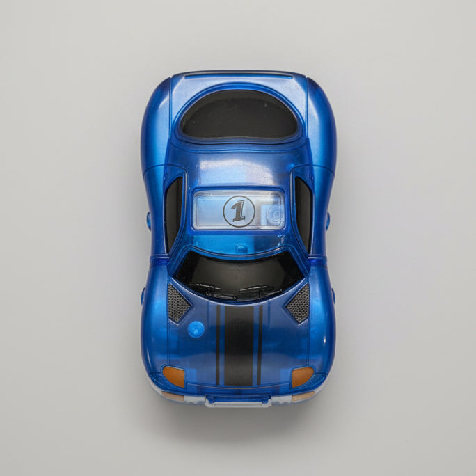 Blå racerbil flexitrax