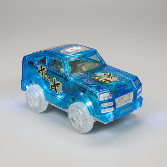 Flexi-trax super bil blå fra siden