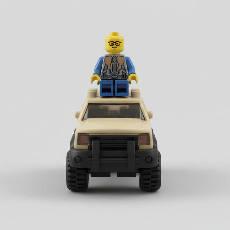 Lego bil front flexi-trax beige
